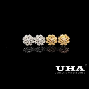 B1740 Bông tai nữ đính đá CZ sáng lấp lánh UHA