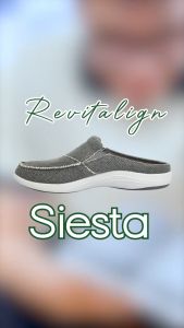 Giày sức khỏe nam Revitalign Siesta Grey - Giày sục nâng vòm hỗ trợ giảm đau cổ chân giảm đau gối lưng