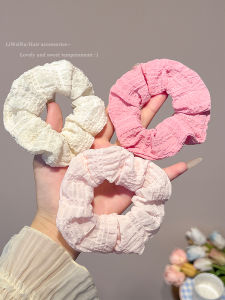 ยางรัดผมทรงฟองสีชมพูหวานสำหรับผู้หญิง ทรงหางม้า ทรงหัวกลม ยางยืด ทรงเรียบง่าย เครื่องประดับผมฤดูร้อน ยางรัดผมทรงกลม