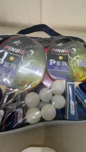 Bat Pingpong Tenis Meja Pinbo 953 Set Lengkap 4 Bat + net + bola + tas