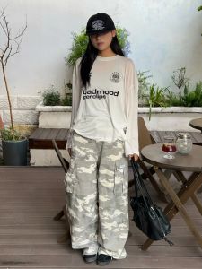 กางเกงยีนส์ทรงหลวมสำหรับใส่ทำงานสไตล์ชายหาด กางเกงขายาวทรงหลวมสำหรับใส่ทำงานสำหรับทั้งชายและหญิง กางเกงขายาวทรงหลวมสำหรับใส่ทำงานสไตล์ทหาร