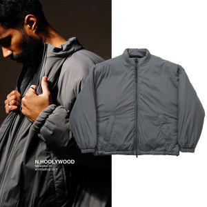 N.HOOLYWOOD Mens Outdoor Windproof Winter Warm Cotton Jacket Loose Fit Polyester Fiber Youth Fashion Short Style Zipper Closure