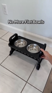 Adjustable Elevated Dog & Cat Food Bowl - Small and Large Durable Design For Pets Versatile and Practical For Everyday Use