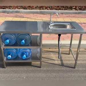 304 Stainless Steel Multi-Functional Kitchen Sink Gas Rack Gas Cooker Rack Kitchen Wash Basin Space-Saving for Small Kitchen