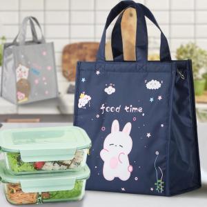 Insulated Lunch Box Bag Canvas Foil Large Thick