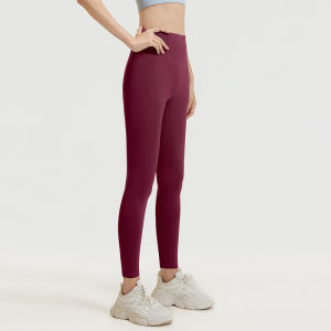 Summer New Solid Color Yoga Pants Womens Tight Pants Sports Trousers Stretch Leggings High Waist Hip Fitness Training Pants