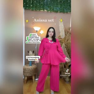 Anissa Setelan Cringkle Airflow Terbaru BB Awal 40-78kg Polos