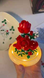 Flower Nano Block Building Blocks Hibiscus Flower Potted Ornaments Creative Assembled Toys for Girls