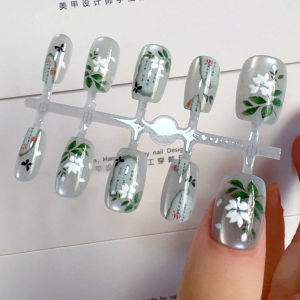 ทําด้วยมือสวมใส่เล็บเคล็ดลับ 10 ชิ้นชุดทําด้วยมือสําเร็จรูปผลิตภัณฑ์เล็บปลอมเคล็ดลับแมว < Ne1> เล็บปลอมสติกเกอร์