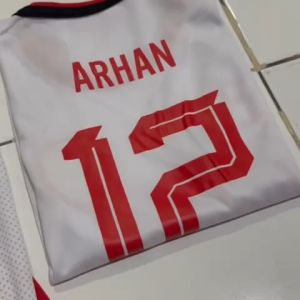bisa cod setelan bola singlet terlengkap baju sepakbola termurah berkualitas cepat kering set kaos futsal laki terbaru arhan timnas putih