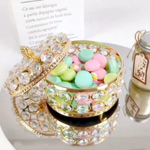 Tempat Kotak Perhiasan Gold Luxury & Crystal Glass Jewelry Organizer