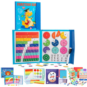 Magnetic Rainbow Fraction Tiles Circles Montessori Toy for Preschool Elementary School for Kids Teacher Supplies