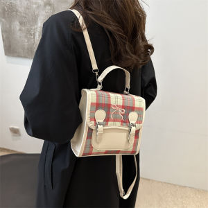 Casual College Style Mini Shoulder Bag 2025 New Womens Commuter Backpack Simple Color Block Design Versatile Handbag