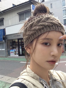 Korean Style Knitted Sports Hairband Womens Wide Edge Daily Outwear Hairband for Face Washing Postpartum Hair Tie