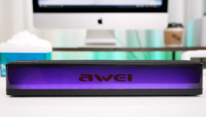 Awei KA23 High-End Creative Portable Wireless Bluetooth Speaker Wired SoundBar Stereo LED RGB Light Subwoofer Audio AUX Speaker Surround Sound Bar PC Multimedia HI-FI Mobile Phone Laptop TV Computer iPad Tablet Bass Can Insert Memory Card Local Warranty