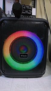 BRUDO BTS-1739 COLORFUL LED LIGHT PORTABLE WIRELESS SPEAKER AND MICROPHONE