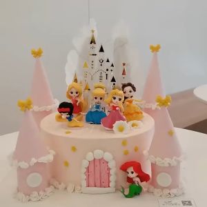 | Cake Decoration | Princess PVC Figurine Elsa Anna Frozen Mermaid Rapunzel Sofia Toy Cake Topper 艾莎安娜美人鱼公主蛋糕装饰摆件