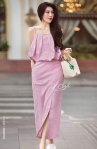 Sét áo 2 dây bí mix chân váy bút chì (kèm ảnh chụp thật của shop)