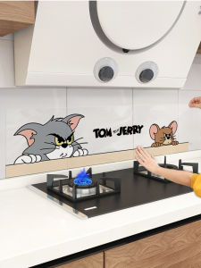 Cartoon Kitchen Stickers Oil Smoke Proof Wall Decals Waterproof Fireproof High Temperature Resistant Stove Top Wall Mural
