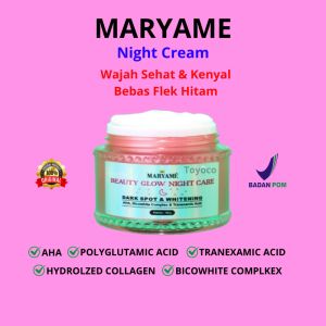 Maryame Beauty Glow Up Night Care Cream Krim Malam Pencerah Wajah Penghilang Flek Hitam Anti Aging