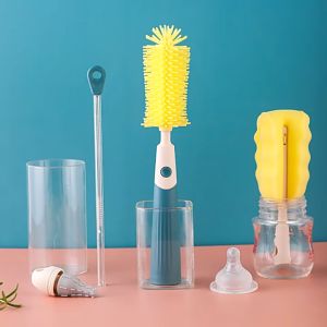 Cây Cọ Rửa Bình Sữa Silicon - Bộ Cọ Bình Sữa Cao Cấp Moonship 4 Chi Tiết