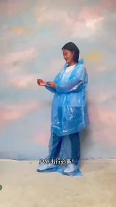 5-10Pcs Disposable Raincoat Pants Portable Splash Proof Split Raincoat Outdoor Travel Drifting Cycling Feet-wrapped Rain Pants