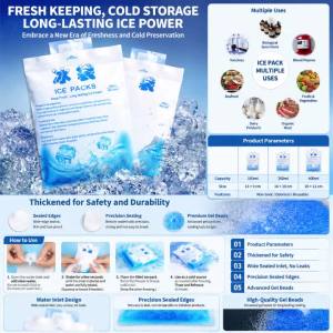 Reusable Cold Compress Gel Ice Packs for Injuries Pain Relief Safe Eco-Friendly Hot and Cold Gel Ice Bag 10/50 Pack
