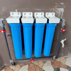 Water Filtration System Top Selling 4 Stages 20\" Slim Type City Water Standard Set Up Complete Set With Gray UPVC By-Pass with 2 Sediment Filters and 1 Carbon Block 1 Disposable Granulated Carbon Different Variation