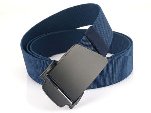 Casual Elastic Woven Canvas Belt for Men Outdoor Workwear Style Jeans Belt Trendy Belt Alloy Buckle Smooth Surface