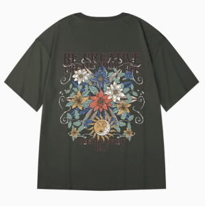Loose Fit Pure Cotton Short Sleeve Mens T-shirt Hong Kong Trendy Brand plus Size Five Sleeve Youthful Casual round Neck