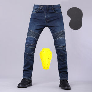 MOTOCENTRIC | Classic Black Blue Motorcycle Riding Jeans with Knee Hip Pads Motocross Racing Pants Motorbike Cycling Trousers Protective Pants