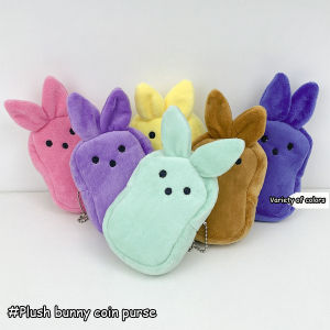 6pcs Colorful bunny plush coin purse cute colorful doll creative childrens money bag school bag pendant fashion storage bag