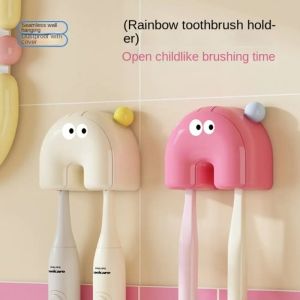 Wall Mounted Toothbrush Holder Dustproof Multifunctional Toothbrush Storage Self-adhesive Toothbrush Head Protective Cover