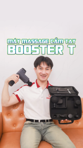 Súng massage cầm tay Booster T - Công suất mạnh mẽ 126W 6 đầu matxa 5 cường độ đấm đánh tan đau mỏi phục hồi cơ nhanh