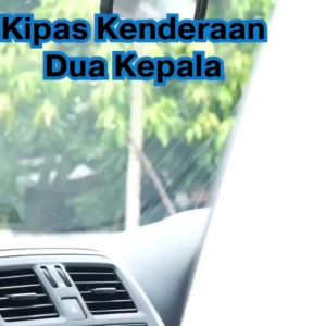 Double-Headed Car Fan Strong Air Conditioning Dual Head Cooling Air Fan 360 Rotatable Mini Car Kereta Fan Kipas Car Plug