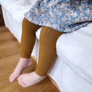 0-4Y baby spring and fall elastic pantyhose girls soft bottoms baby casual cotton knitted pants