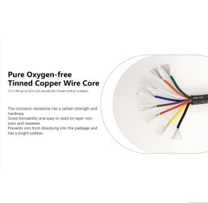 22AWG Insulated PVC Sheath Power Cable 2 3 4 5 6 7 8 9 10 Core Black Waterproof Flexible Wire UL2464