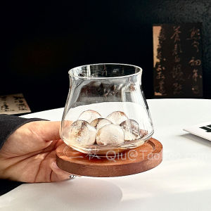 Sanq Retro Coffee Shop Transparent Glass Cup Latte Cup Cold Brew Cup Ice American Coffee Cup Cold Drink Cup Vintage Style