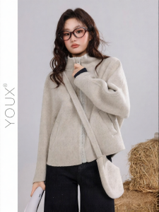 YOUXIANG | Áo Khoác Lông Cừu Hàn Quốc Kiểu Mới cho Phụ Nữ Mùa Đông