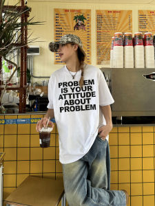 เสื้อยืดแขนสั้นคอตตอนคอกลมสไตล์อเมริกันแบบย้อนยุคสำหรับฤดูร้อนสำหรับผู้ชายและผู้หญิง ทรงหลวม แขนสั้น ทรงหลวม ทรงหลวม