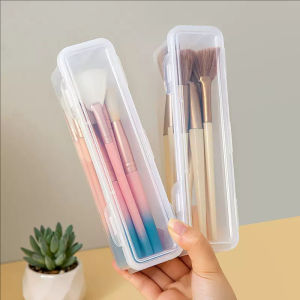 Dorisna Portable Makeup Brush Organizer Eyebrow Pencil Case Transparent Empty Storage Box With Cover