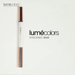 2In1 Fungsi Eyeconic Duo Lumecolors Pensil Alis dan Eyeliner Tahan Lama Anti Luntur Waterproof Warna Hitam Coklat Abu Asli Lumecolors Tahan Lama Anti Air