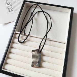 Long Comb Necklace Womens Fashion Silver Design Sweater Chain Accessory Bloggers Favorite Small Version Trendy Jewelry
