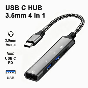 Type C 4 in 1 Hub USB C HUB PD Charging with 3.5mm Jack Headset Adapter USB 3.0 2.0 Cable Converter for Macbook HUAWEI Xiaomi