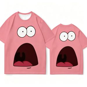 Hot Toys | SpongeBob Patrick Star Couple Summer Street Sun Men Women Tee Adults Children Boy Gril Top Kids Parent Child Quick dry Tshirt