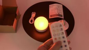 RGBCW LED Rechargeable Light Bulbs Remote Control Battery Operated E26 E27 Light Bulb Timer Dimmable CCT 3 Color Temperatures