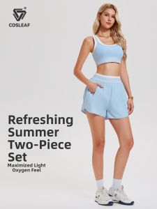 COSLEAF | Sleeveless Sport Set for Women Breathable Tennis Yoga Training