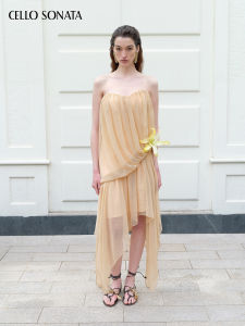 Cello Sonata | French Lace Two-layer Asymmetrical Dress
