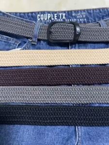 เขัมขัดวินเทจ เข็มขัดถัก เข็มขัดเปีย เข็มขัดผู้ชายแบบยึดหยุ่นได้ฟรี สีเหลือ สีน้ำไปในไซส์การซื้อขาย