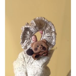 ริบบิ้นหมีน่ารัก ริบบิ้นยางยืดทรงกลมสำหรับผู้หญิง สไตล์เกาหลี ระดับไฮเอนด์ เครื่องประดับผมแฟชั่น